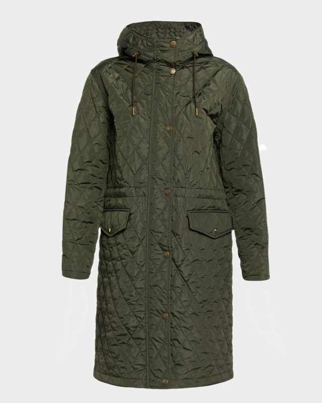 Hillgate Quilted Long Hooded Jacket